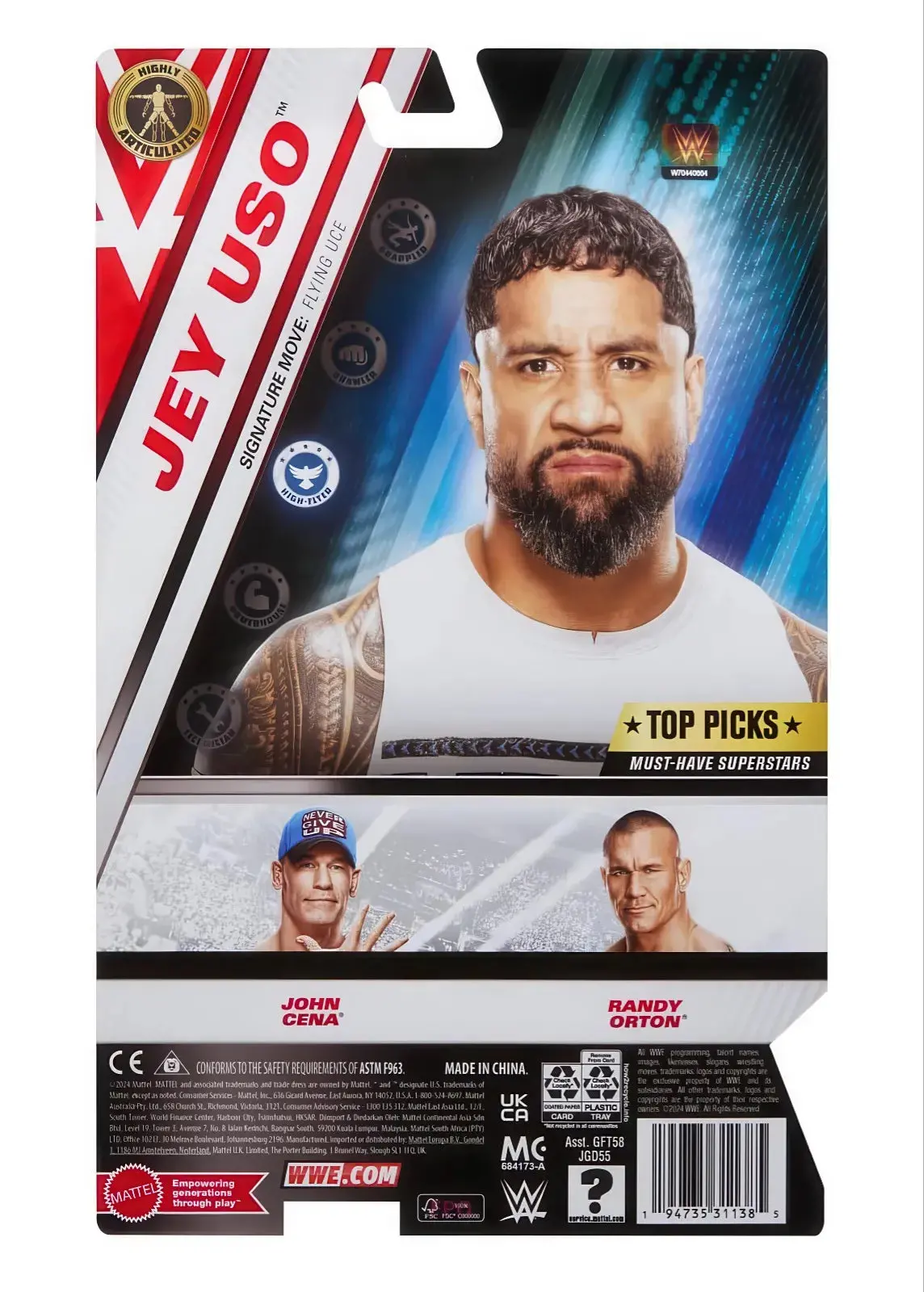 Wwe Jey Uso Yeet Main Event Top Picks Series 2025 Wrestling Action Figure 1
