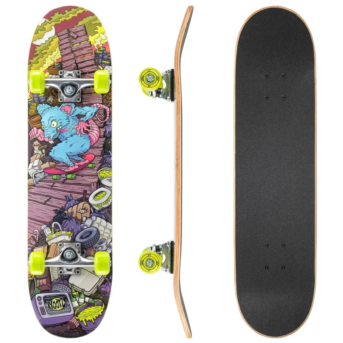 Xootz 31-Inch Complete Double Kick Skateboard - Rat Ramp 1