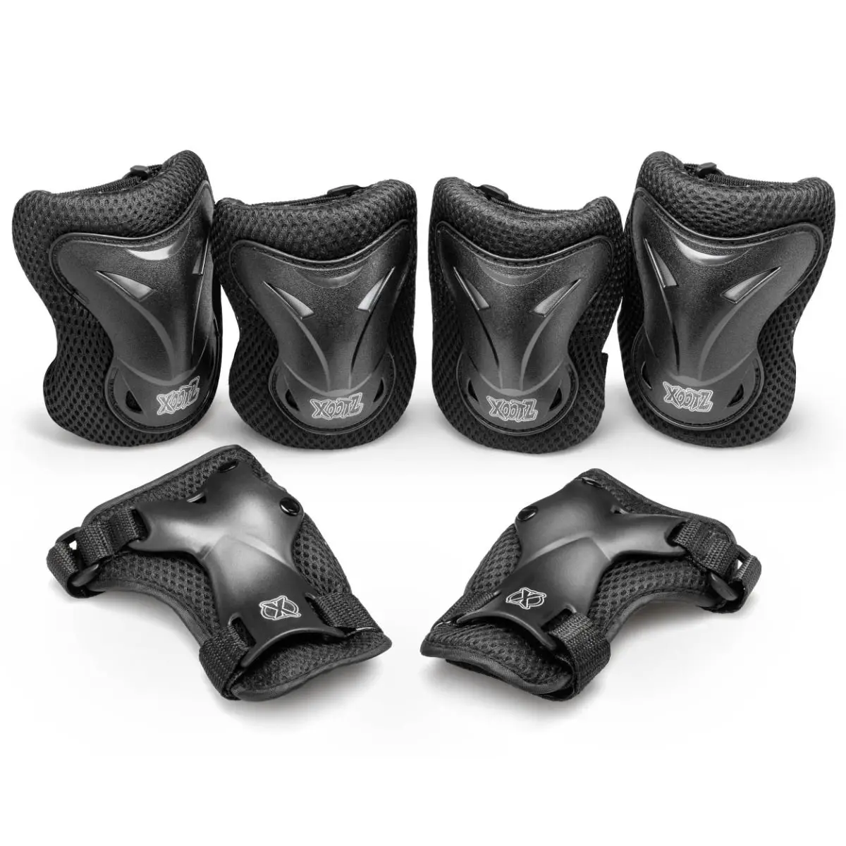 Xootz 6Pc Kids Pad Set - Black - L (10-14Yrs) 1