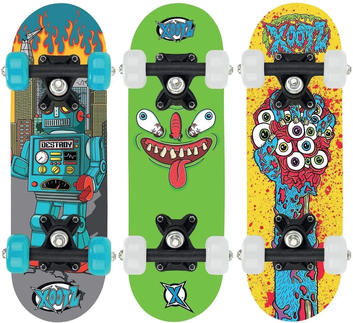Xootz Mini Skateboard, 17-Inch Skateboard, Assorted Designs 1