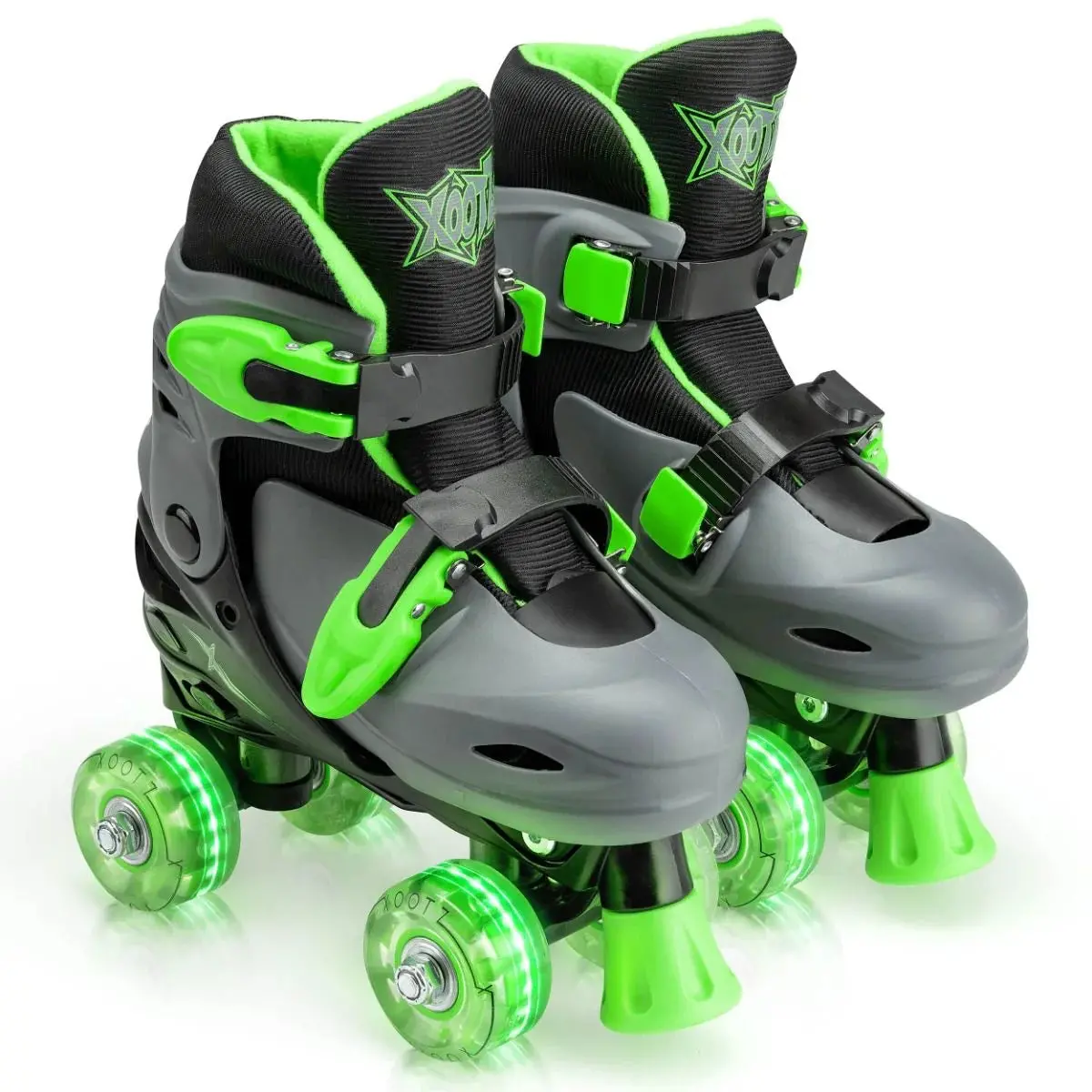Xootz Quad Led Roller Skates - Green 1