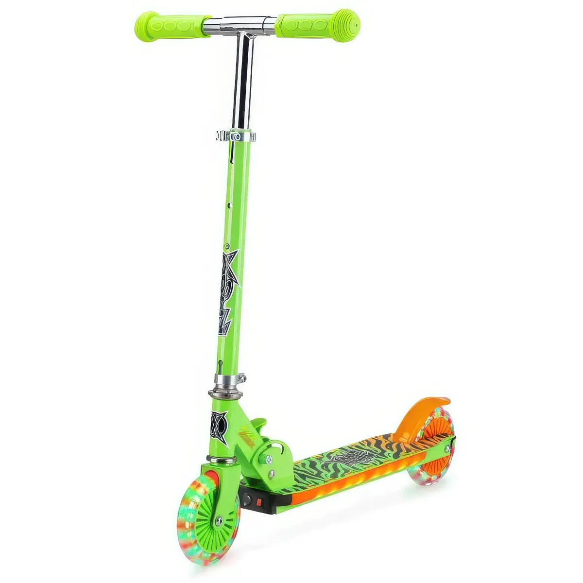 Xootz Wild Rider - Green Tiger Light Up Led Scooter 1