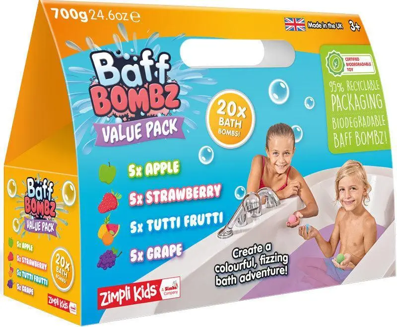 Zimpli Kids Baff Bath Bombz Round Mega Value Pack - 20 Pack 700G 1