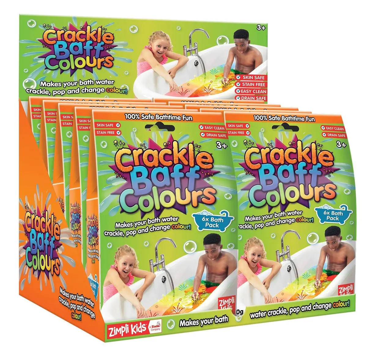 Zimpli Kids Crackle Baff Colours 6 Pack - 60G 1