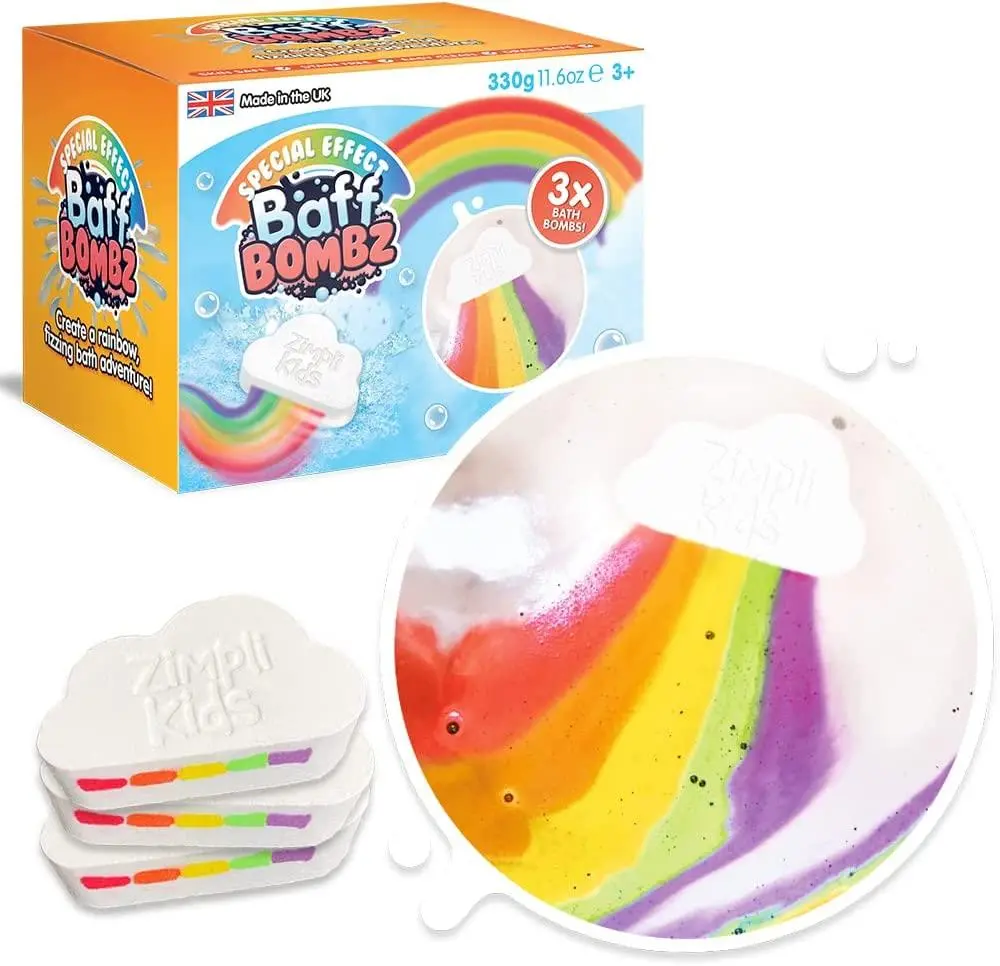 Zimpli Kids Fizzing Rainbow Baff Bath Bombz - 3 Pack 330G 1