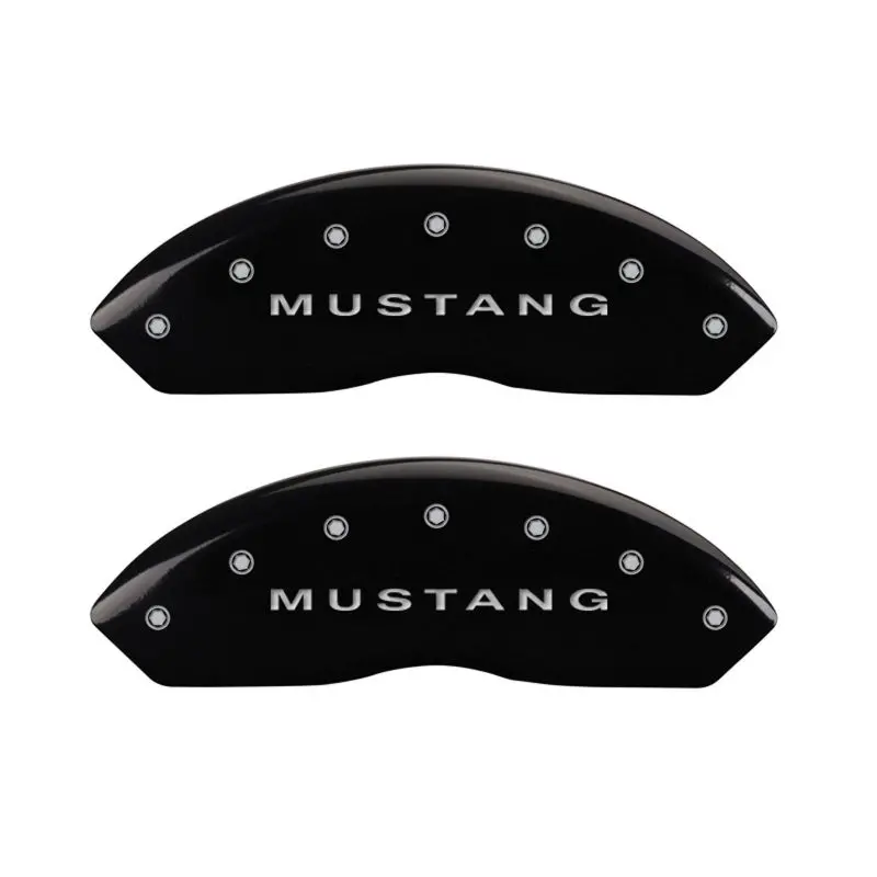 Mgp Engraved Caliper Covers – Front Mustang & Rear Pony Design, Black Finish With Silver Accent 1