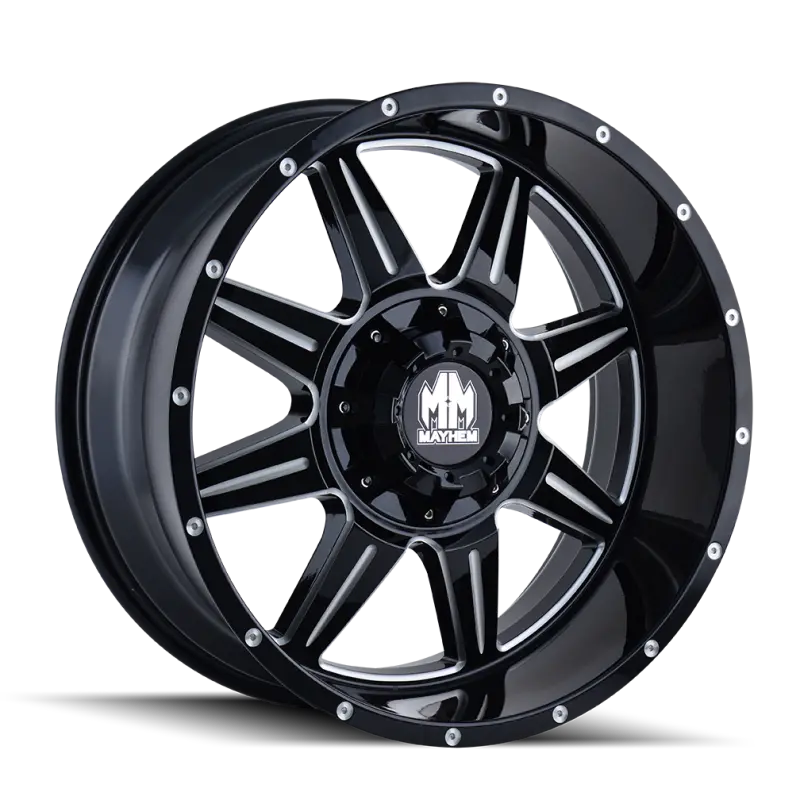Mayhem Monstir 18X9 Wheel – 5X114.3 Bolt Pattern, -12Mm Offset, 87Mm Hub Bore, Matte Black W/ Milled Spokes 1
