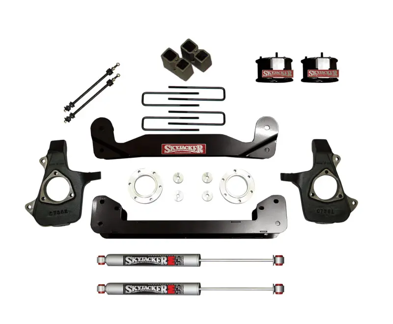 Skyjacker 4-Inch Lift Kit With Rear Blocks & U-Bolts For 2014–2015 Full-Size Trucks (Kt/Spcr/Alm Series) 1
