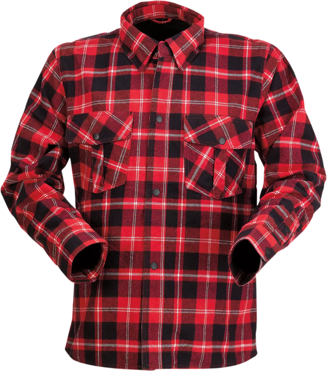 Z1R Duke Plaid Flannel Shirt In Red/Black – Small (Size Range 30–39) 1