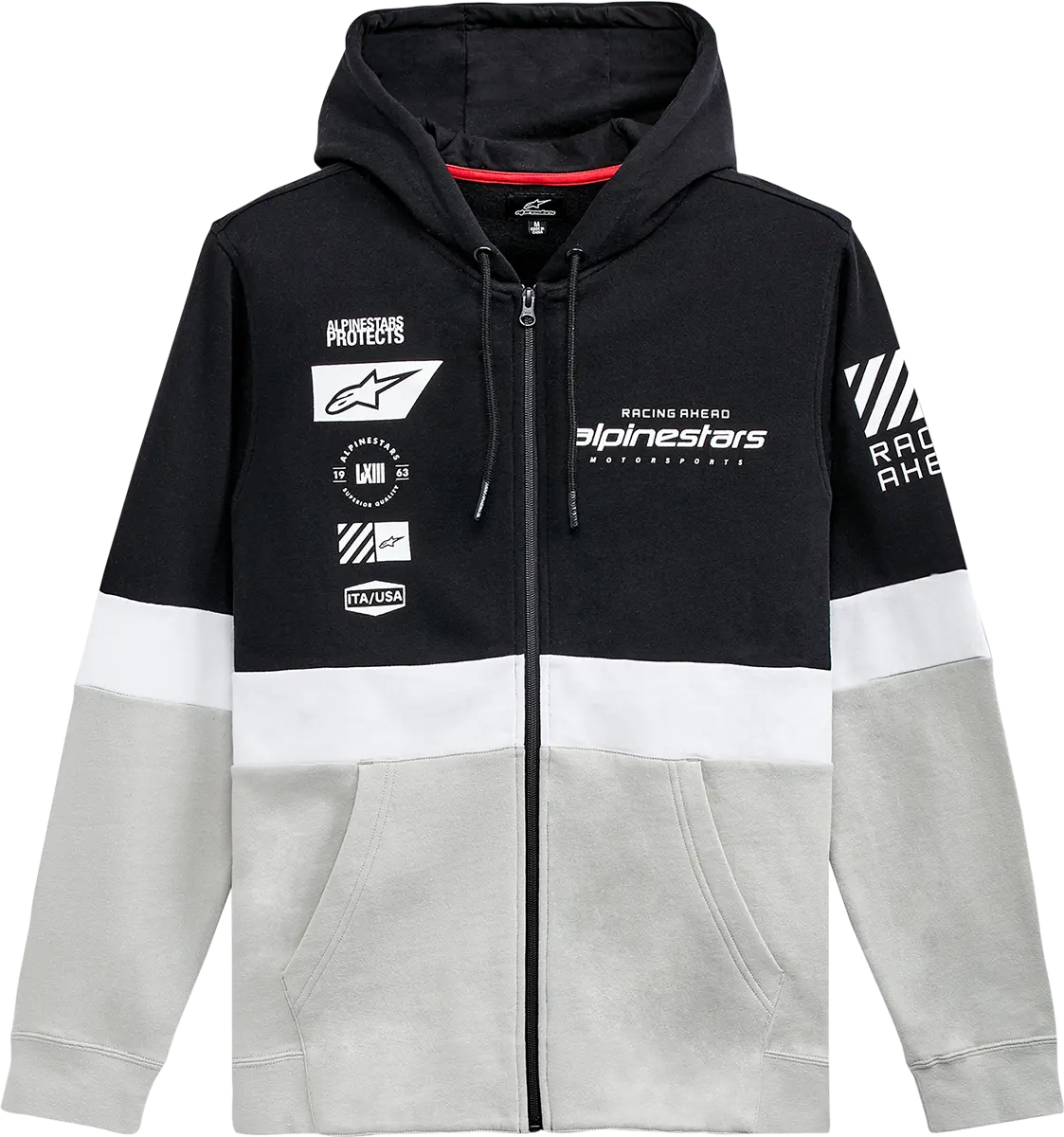 Alpinestars Position Zip Hoodie – Black/White/Silver Combo, Size Xl (Model 1212530221109Xl) 1