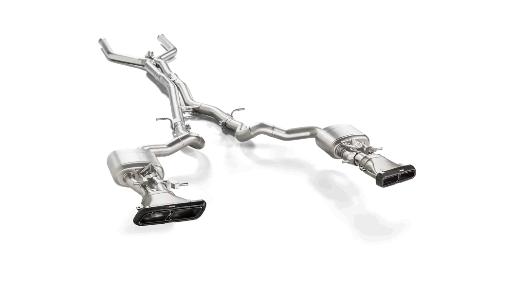 Akrapovic Evolution Line (Titanium) & Link Pipe W/ Gloss Carbon Fiber Tips For Mercedes Benz E63 2018 1