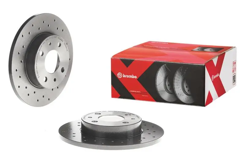 Brembo Cross-Drilled Rear Brake Rotors With Uv Coating For 2004 Subaru Impreza 1