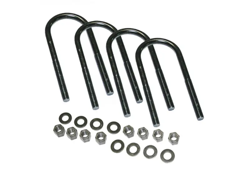 Superlift U-Bolt Kit – 4-Pack, 5/8" × 3-3/8" × 13", Round Style With Mounting Hardware 1