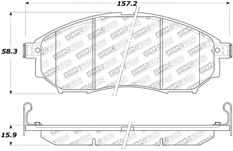 Stoptech Street Touring Front Brake Pads For 2006–2008 Nissan 350Z (Stock Brake Setup) 1