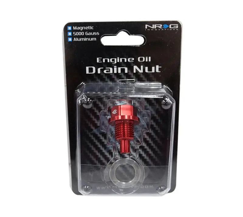 Nrg Magnetic Oil Drain Plug – M14X1.5 Thread, Red Anodized Finish For Acura, Honda, Mazda, Mitsubishi 1