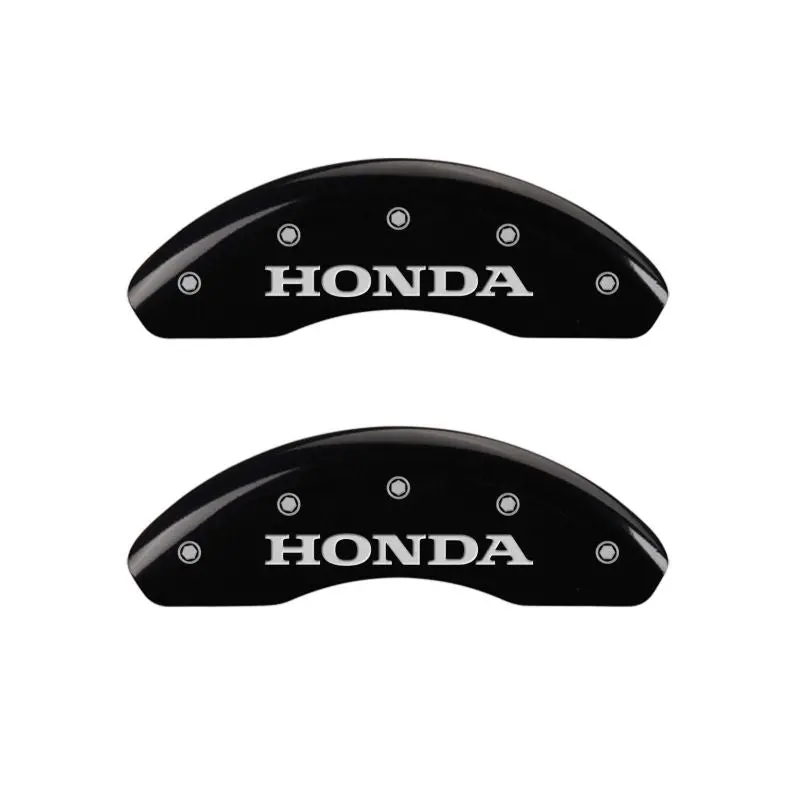 Mgp Engraved 4-Piston Caliper Covers – Front & Rear, Honda-Specific Black Finish With Silver Accent 1