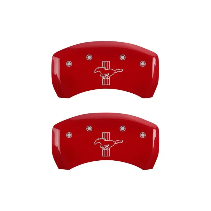 Mgp Engraved Rear Caliper Covers With Pony Logo – Red Finish For S197 Mustang 1