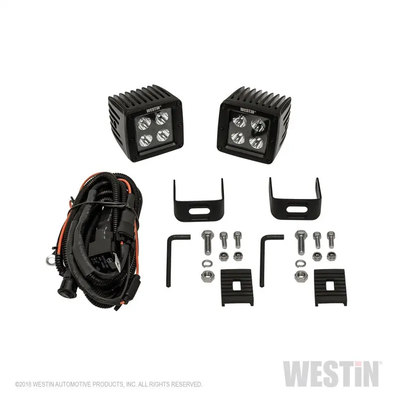 Westin Hyperq 3" × 3" Led Cube Auxiliary Light – 20W Flood Beam, Black Housing 1