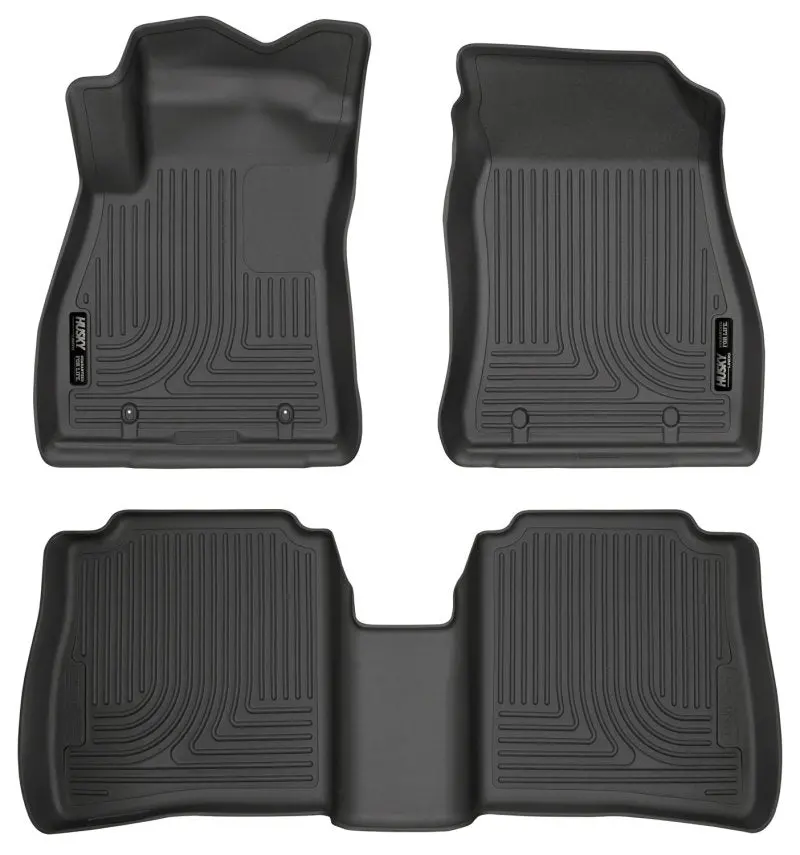 Husky Liners Weatherbeater Floor Mats – Black, Front & Second-Row For 2014–2018 Nissan Sentra 1