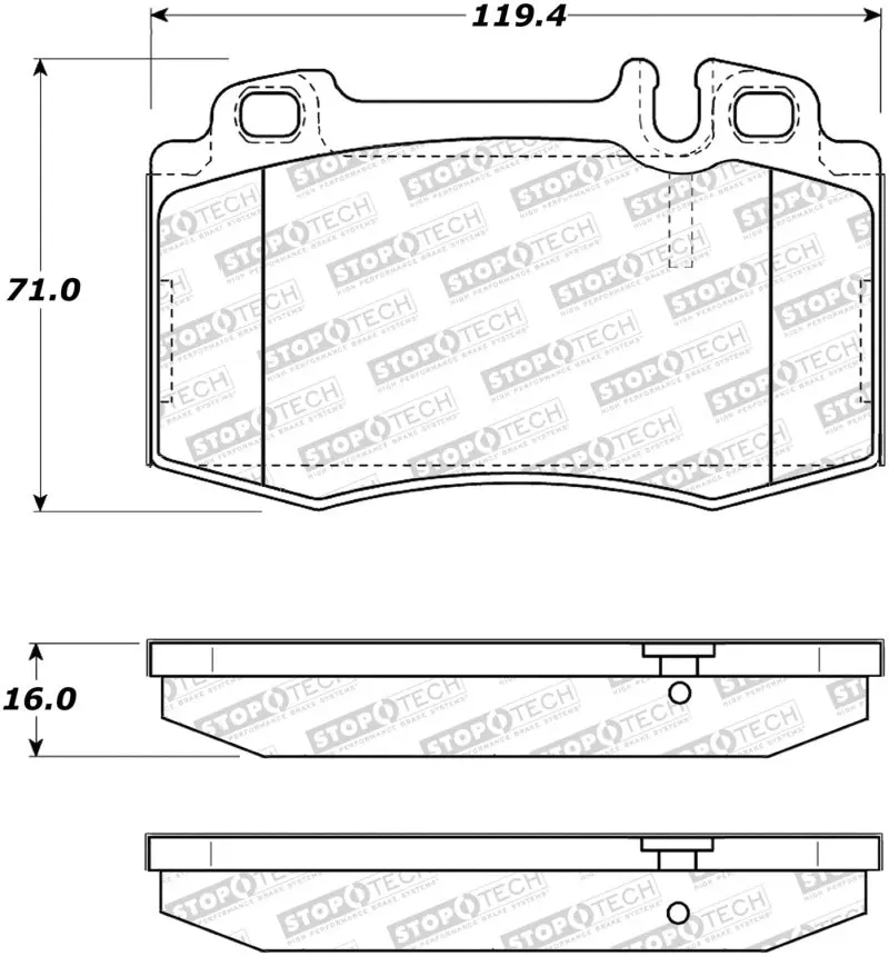 Stoptech 02-06 Mercedes-Benz S500 / 03-06 Mercedes-Benz Cl500 Street Performance Front Brake Pads 1