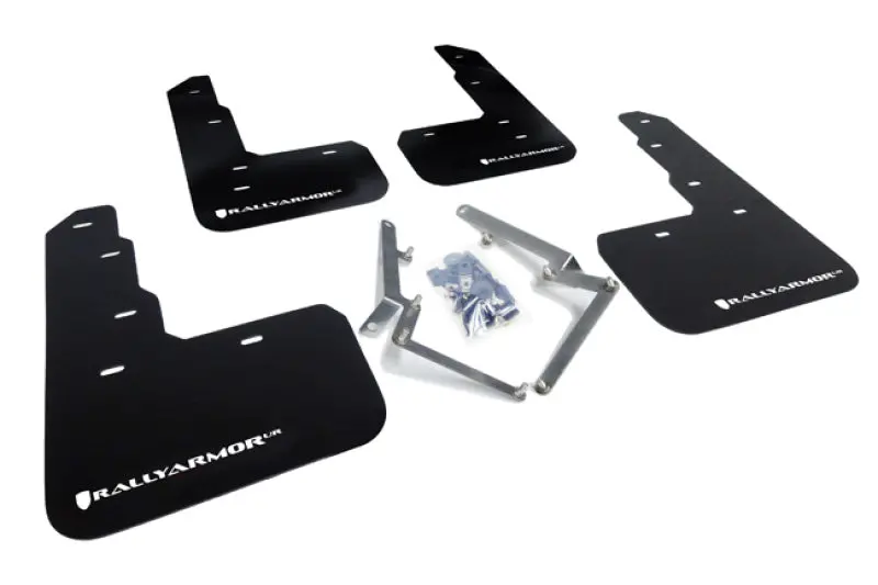 Rally Armor Ur-Series Black Mud Flaps With White Logo For 2017–2018 Honda Civic Type R 1