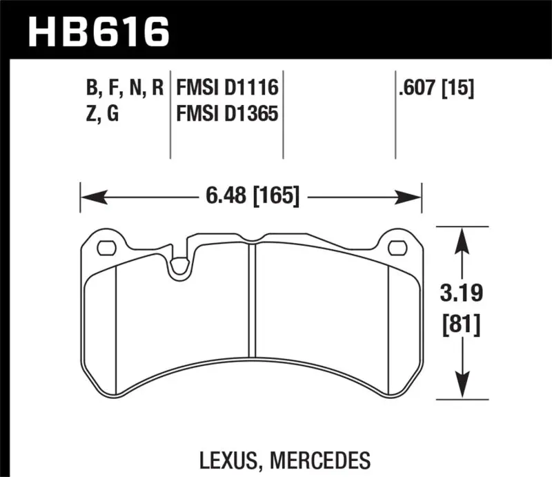 Hawk Performance Ceramic Brake Pads – Front Set For 2008–2009 Lexus Is-F 1