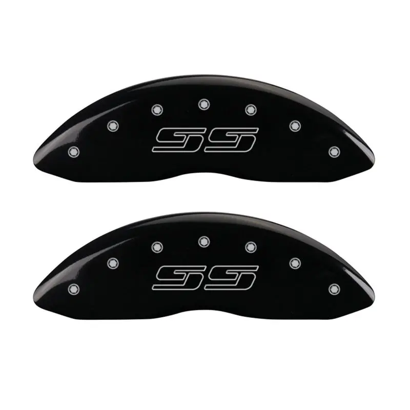 Mgp Avalanche-Style Engraved Caliper Covers – Front And Rear, Matte Black Finish With Silver Chrome Accents 1