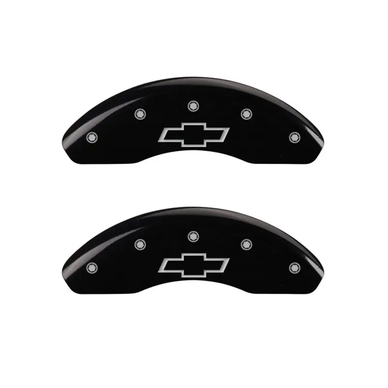 Mgp Engraved Bowtie-Design Caliper Covers – Front & Rear, Black With Silver Accent 1