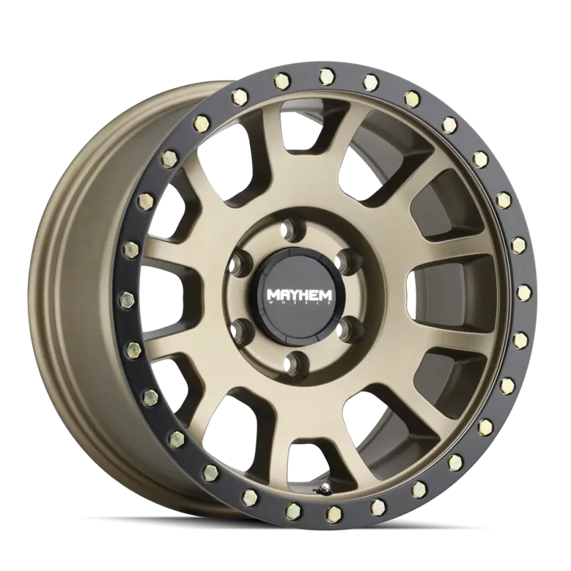Mayhem 8302 Scout 18X9 / 5X127 Bp / 0Mm Offset / 78.1Mm Hub Matte Gold W/ Matte Black Lip Wheel 1