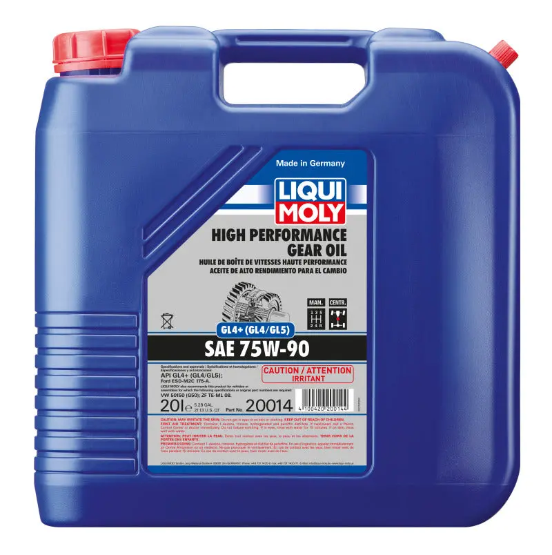 Liqui Moly High-Performance Gear Oil – 20-Liter Drum, Gl-4+, Sae 75W-90 1