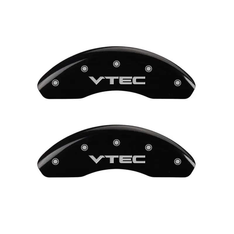 Mgp Engraved Front Caliper Cover Pair – Honda Vtec Models, Black Finish With Silver Chrome Detailing 1