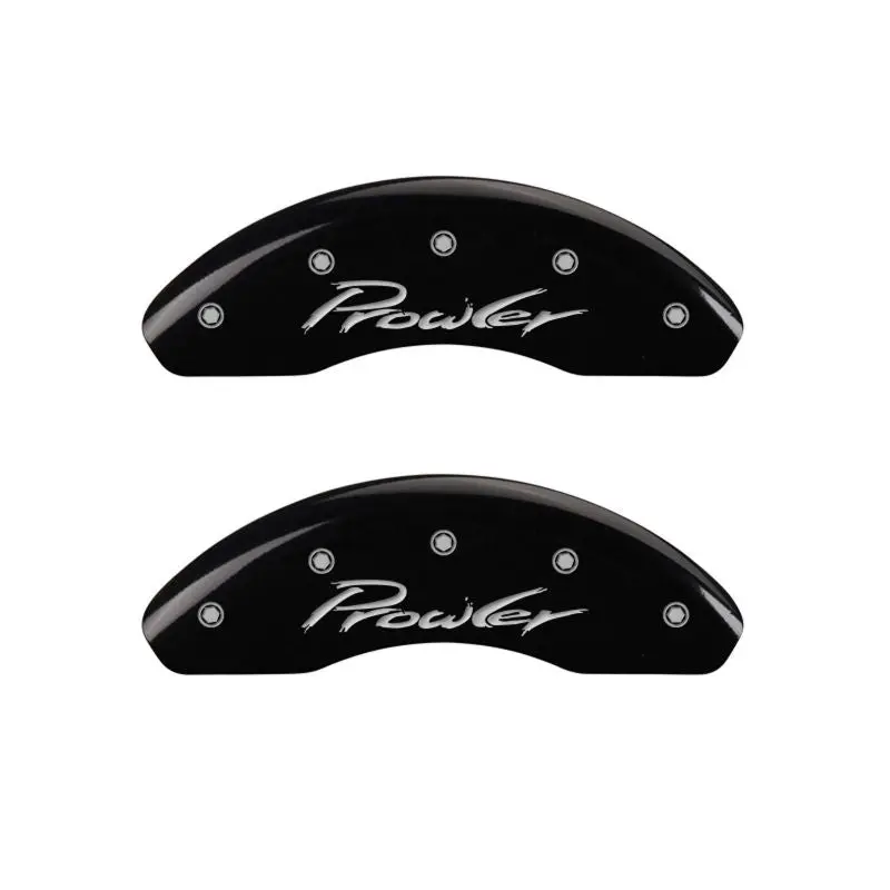 Mgp Engraved 4-Piston Caliper Covers – Front & Rear, Prowler Black Finish With Silver Accent 1