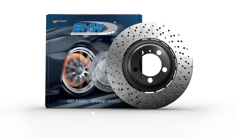 Shw 18-19 Porsche 911 Carrera 4 Gts 3.0L W/O Ceramic Brake Right Frt Drilled-Dimpled Lw Brake Rotor 1