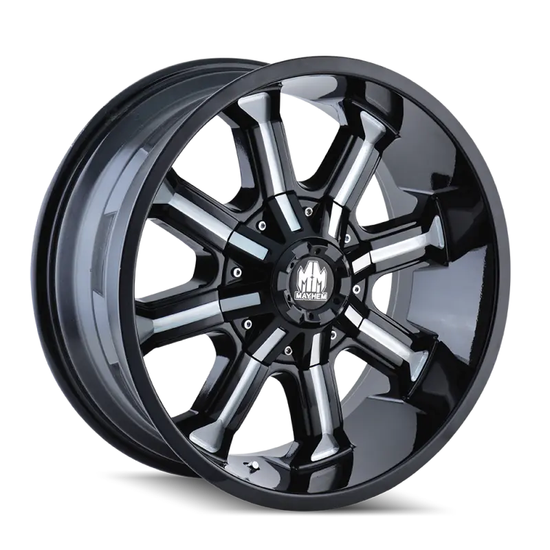 Mayhem Beast Forged Wheel – 20X9 Inches, 8X180 Bolt Pattern, Zero Offset, 124.1Mm Hub Bore, Black With Milled Spokes 1