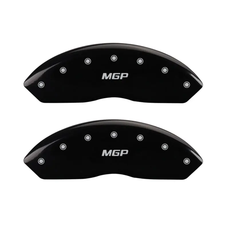 Mgp Engraved 4-Piston Caliper Covers – Black Finish With Silver Accent For 2019 Gmc Acadia 1